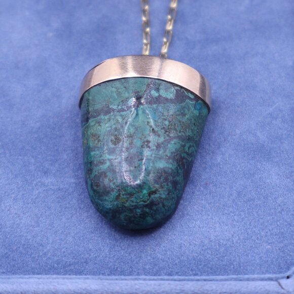Gold-plate Chrysocolla Necklace - Picture 2 of 5